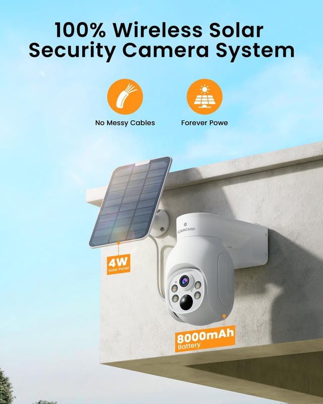 Wireless Security Camera System with Solar Panel Outdoor Wifi Night Vision Cam gallery