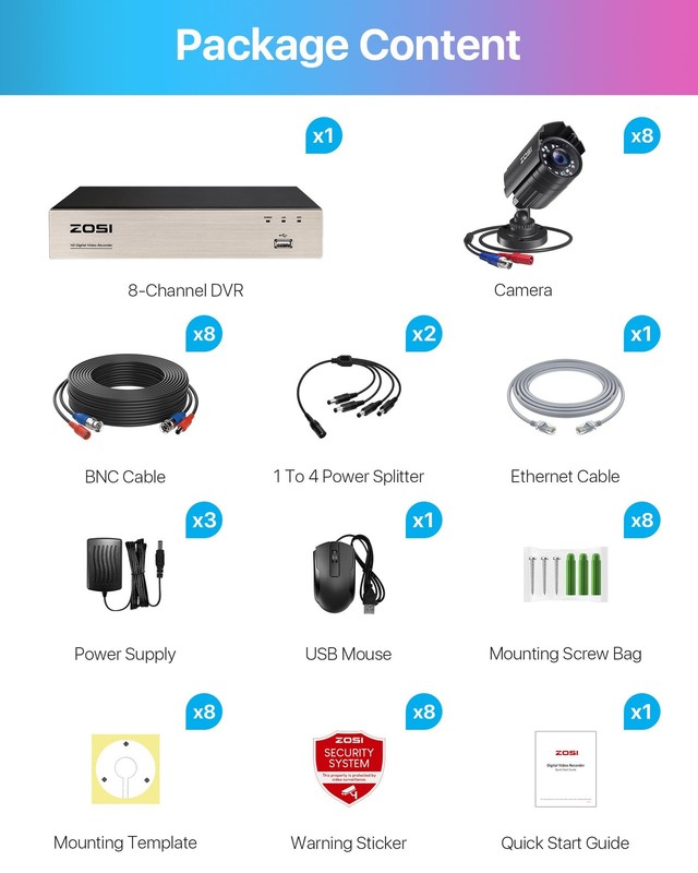 8CH 5MP Lite Security Camera System with AI Human Vehicle Detection, H.265 8 ... gallery