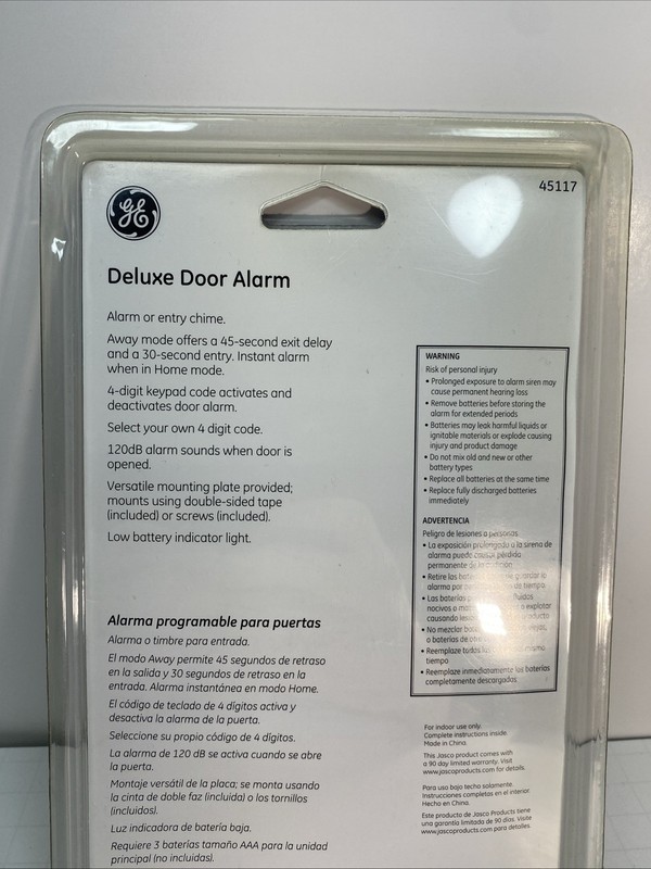GE Deluxe Wireless Door Alarm Chime 45117, Sealed & New gallery