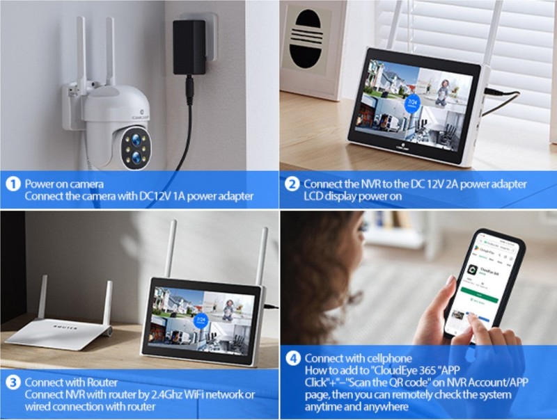 Wireless Security Camera System Outdoor with Monitor Auto Tracking, Human Detect gallery