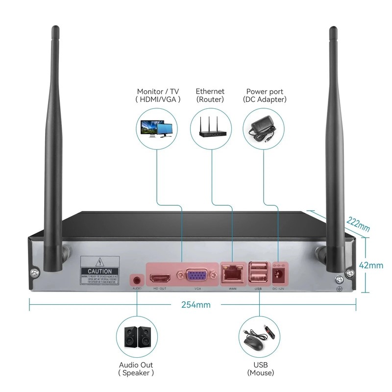 Wireless 3MP Home IP Camera System 10CH NVR WIFI AI 2-Way Audio Waterproof gallery
