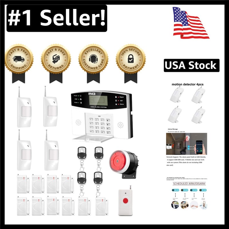 99 Zone Wireless GSM Alarm System – Auto Dial Security with Remote Control
