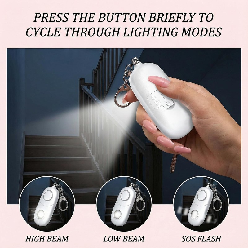 Personal Alarm for Women Keychain Alarm: 135dB Emergency Keychain Siren with ... gallery