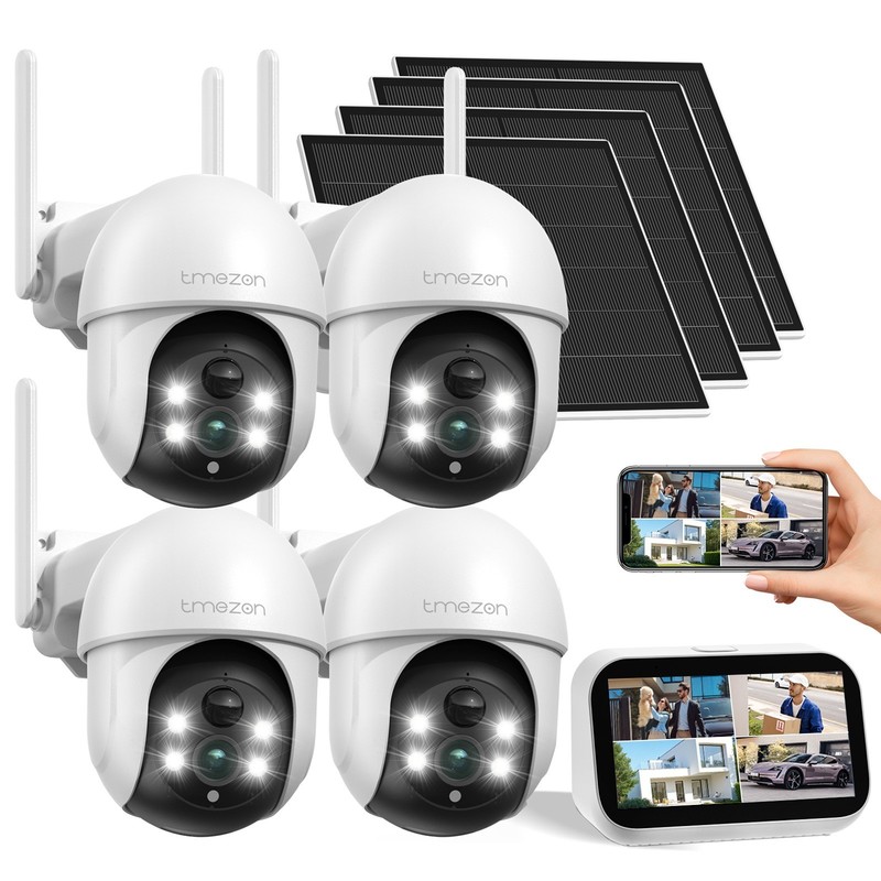 Solar Wireless 4MP CCTV Security Camera System WIFI NVR Monitor Auto Tracking