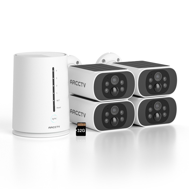 Wireless Home Security Camera System 4MP Outdoor WiFi Solar Powered 2 Way Audio