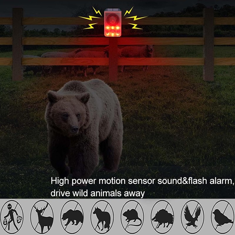 Solar Motion Detector Alarm Light,130db Sound Warning Security Strobe Siren L... gallery