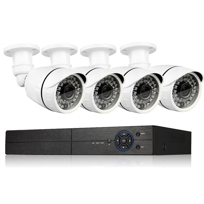 Eversecu 4Ch Home Security Camera System 1080P DVR & 4pcs HD Weatherproof