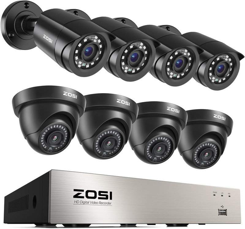 8CH 3K Lite Security Camera System with AI Human Vehicle Detection, 8 X 1920TVL