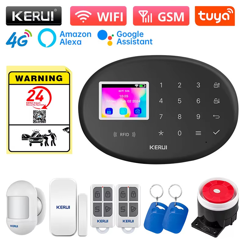 WIFI GSM 4G Home Alarm System Wireless Burglar Alarm Tuya Smart Life APP Securit