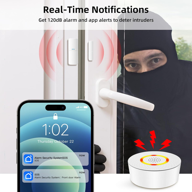 Smart Wireless Alarm System 9-Piece Kit with App Alerts & Alexa Compatibility gallery