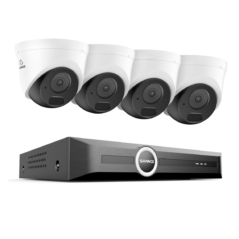 SANNCE 8CH NVR 3MP POE Audio Recording Security Camera System Outdoor IR Night