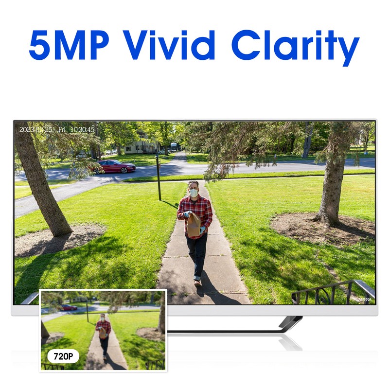 5MP 8CH DVR HD 24/7 Home Outdoor Security Camera CCTV System IR Waterproof 500gb gallery
