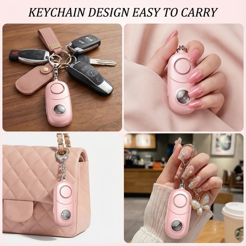 Personal Alarm for Women Keychain Alarm: 135dB Emergency Keychain Siren with ... gallery