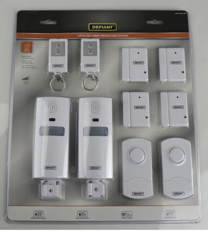 Defiant Wireless Home Security Protection System Complete 4 Door/window 2 Motion gallery