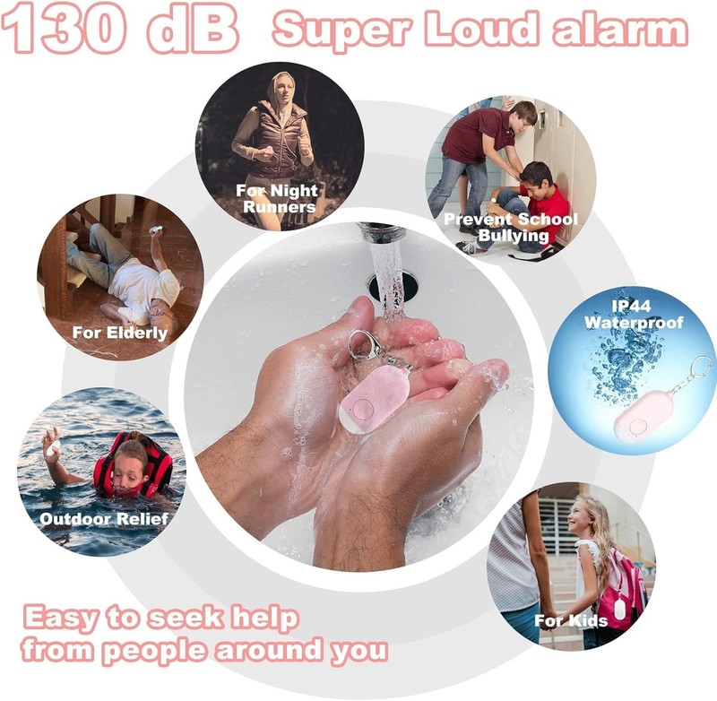 Personal Safety Alarm for Women, 5 Pack Rechargeable 130dB Self Defense Alarm... gallery