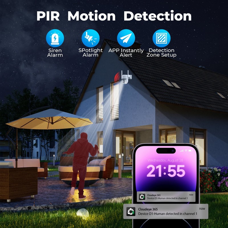 4MP PTZ Solar Wireless Security Camera System Home Outdoor 10 Monitor CCTV Cams gallery