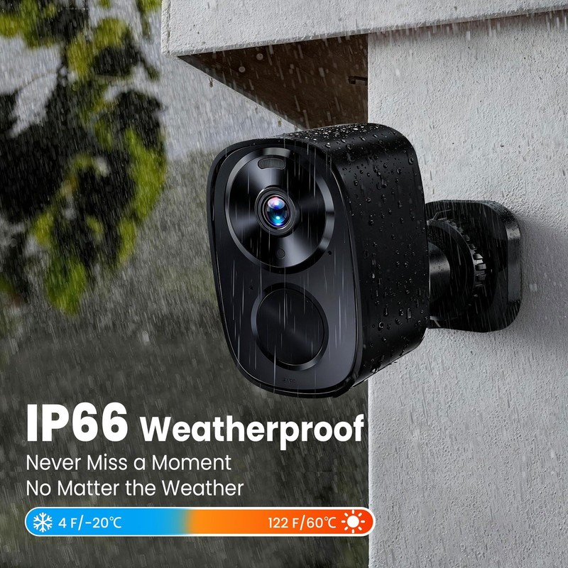 2026 Enhanced 2K UHD Security Cameras Wireless Outdoor – Medium, Black-Camera gallery
