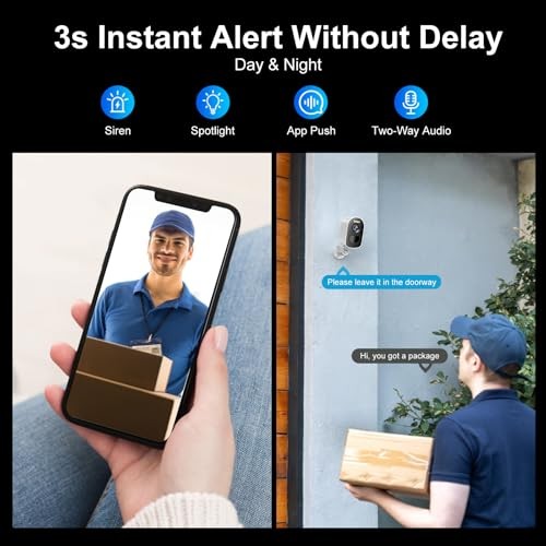 Security Cameras, Wireless Camera Outdoor Powered by 1 Count white and black gallery