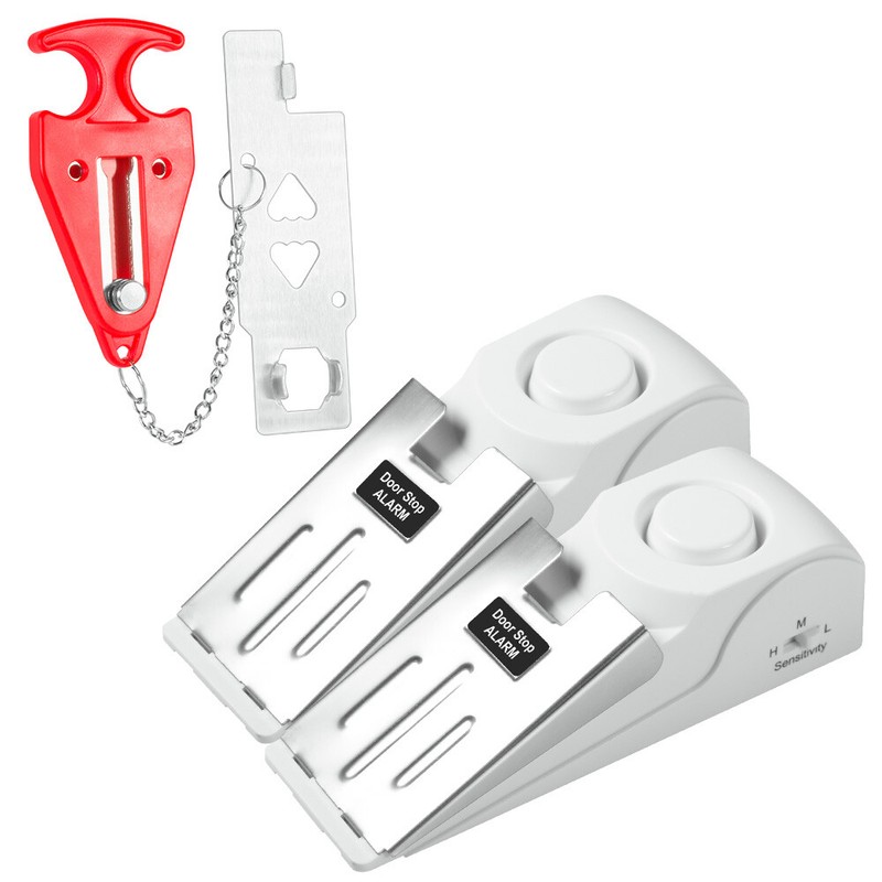 Portable Door Lock Security Safety Door Stopper Alarm Door Stopper Wedge Travel