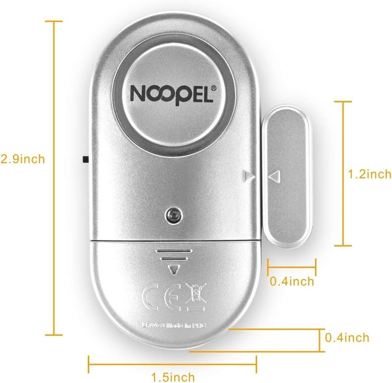 4 Pack Door Alarms - Battery Operated with Two Volume Levels for Home Security gallery
