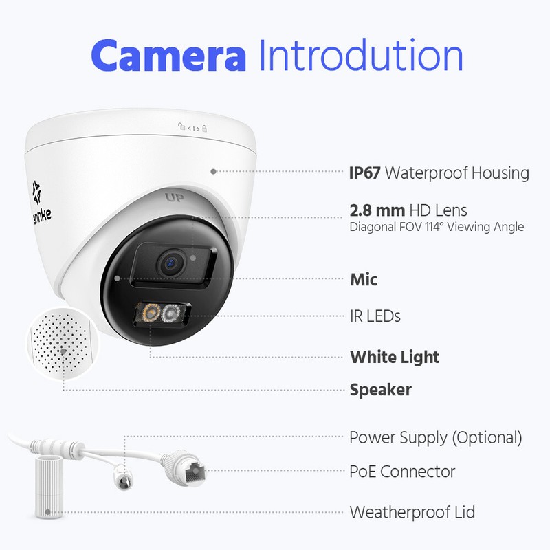 ANNKE 5MP Two Way Audio PoE IP Security Camera Outdoor AI Human Detection Color gallery