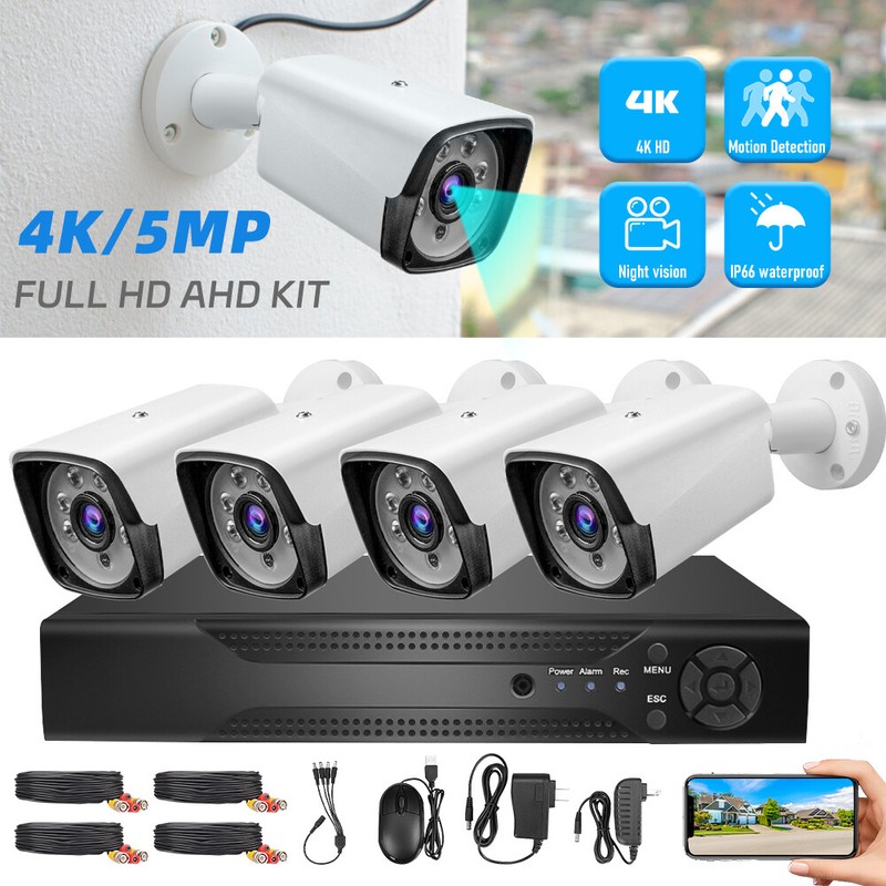 4K 5MP Lite 8CH DVR Security Camera System Kit 1080P Outdoor with Hard Drive 1TB gallery