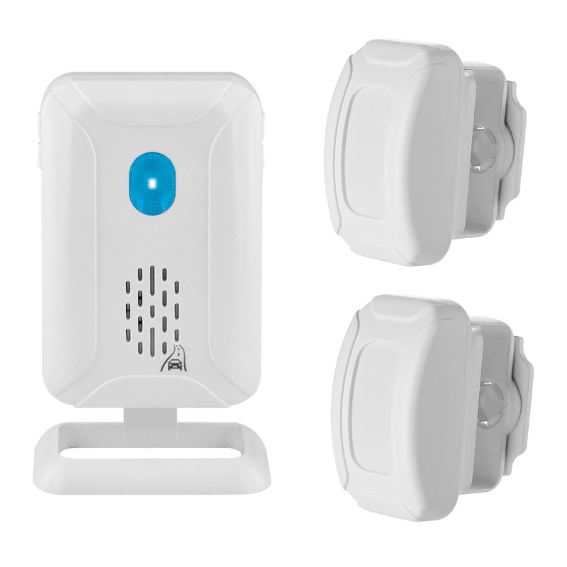 Wireless Driveway Alarm Outside 2 Motion Sensor 918ft Long Range IP64 Waterproof