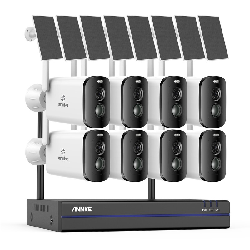ANNKE Wireless CCTV PIR Security Camera System Solar Battery Outdoor 2 Way Audio