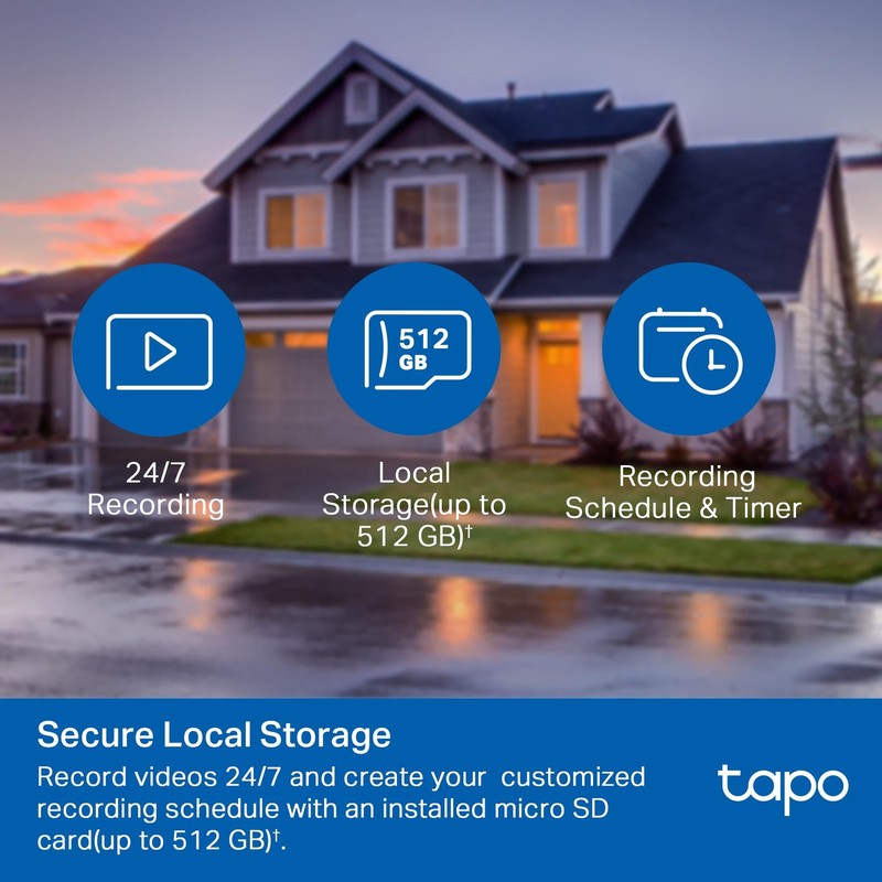 Tapo 1080P Outdoor Wired Pan/Tilt Security Wi-Fi Camera, 360° View, White gallery