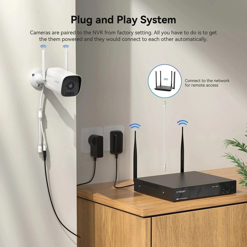 Wireless 3MP Home IP Camera System 10CH NVR WIFI AI 2-Way Audio Waterproof gallery