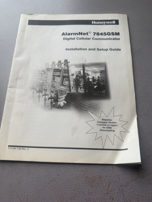 Honeywell Alarm Net 7845GSMR Digital Cellular Communicator Manual Setup Guide