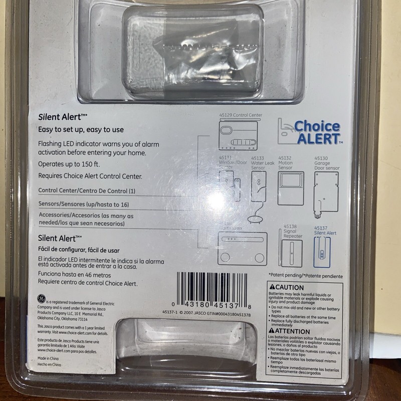 Replacement Silent Wireless Alarm System Flashing LED GE Choice Alert 45137 GE gallery