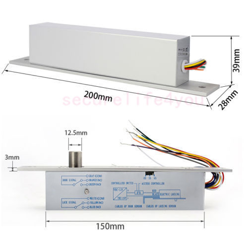 TCP/IP 2 Doors Entry Access Control Systems Kit Deadbolt Electric Drop Bolt Lock gallery