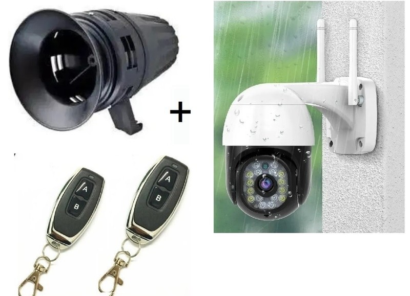 Alarm Siren Powerful Sound 110v with wifi 2 wireless controls & wireless camera