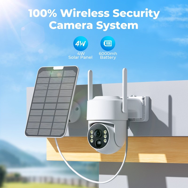 4MP Solar Wireless Security Camera System 10CH NVR 10Inch Monitor WiFi CCTV +HDD gallery