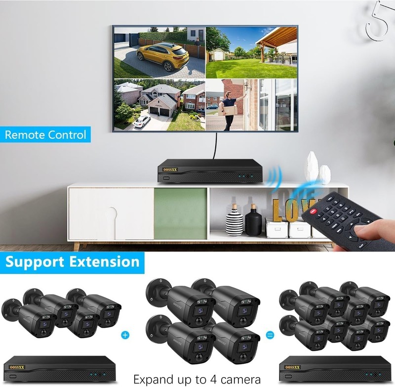 Full HD 5MP Wired Security Surveillance CCTV System: 4x Cameras + 1TB DVR gallery