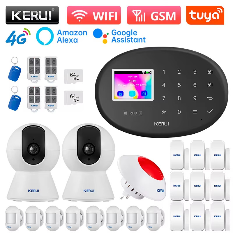Smart Home WIFI + 4G 2G GSM Alarm System Working with Tuya Smart / Smart Life AP gallery