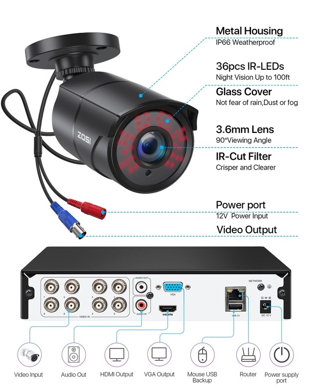 4 Pack 1080p Home Security Cameras with Audio Recording,Built-in Microphone,2... gallery