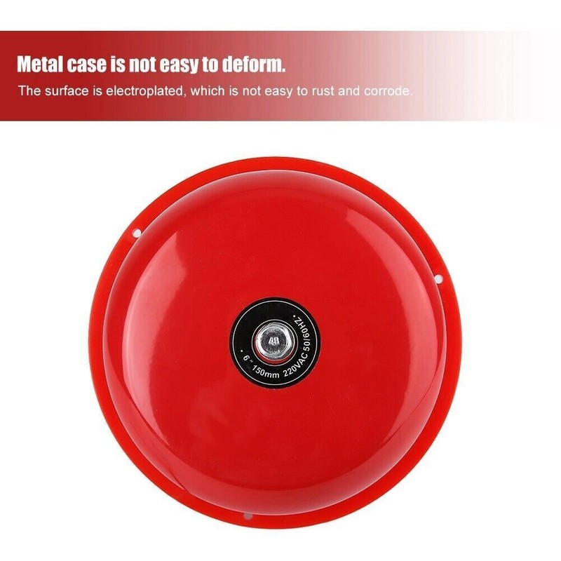 6 Inches Carbon Steel Internal Strike Type Electric Bell 95db gallery