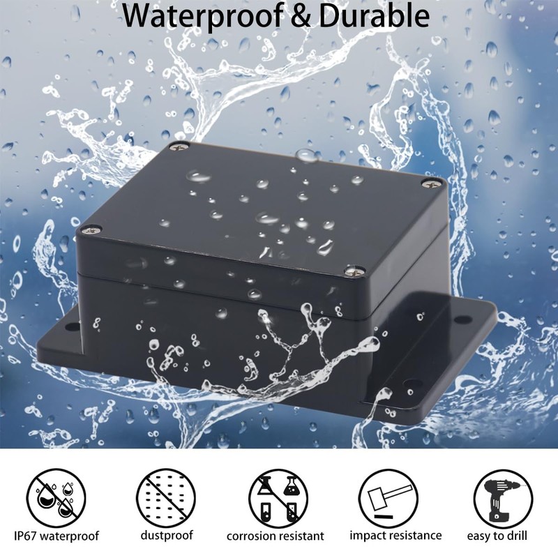 Project Box ABS Plastic Black Electrical Boxes IP65 6.2"x3.5"x2.4", gallery