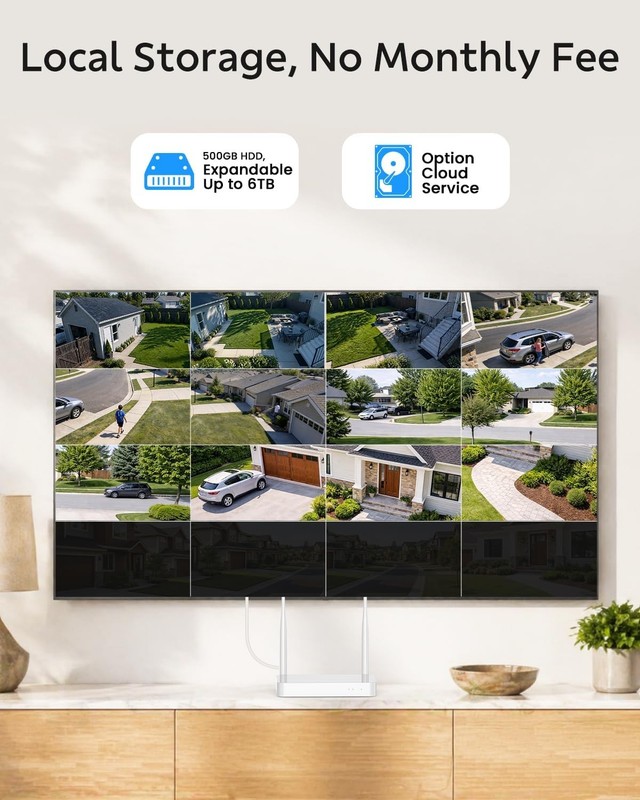 Wireless Security System 4 Cam 3K Outdoor Auto Tracking Triple Lens Night Vision gallery