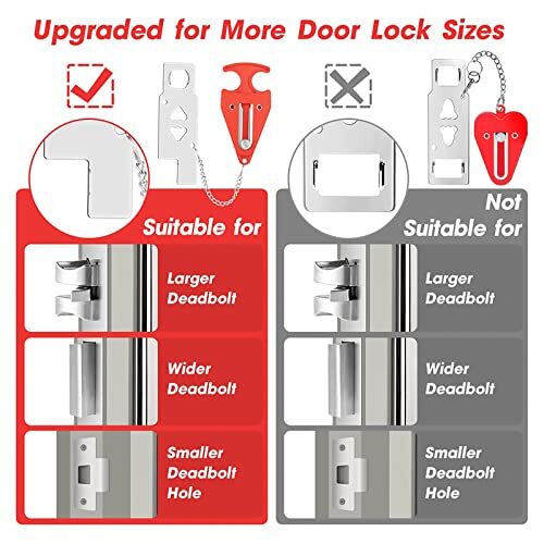 New Door Stop Alarm & Portable Security Door Lock Set for Travel Hotel Room Home gallery