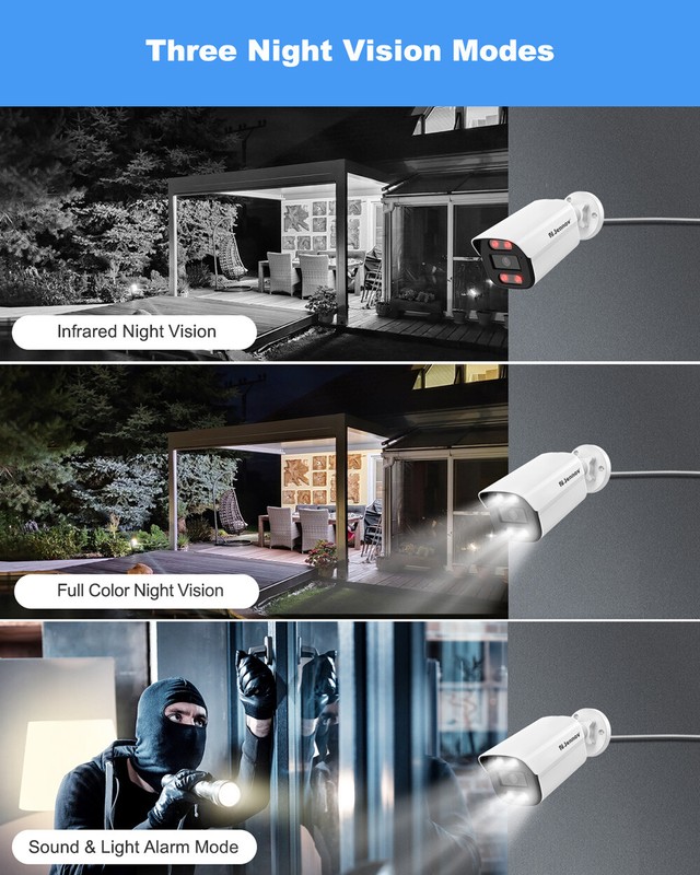 JENNOV 8MP PoE IP Security Cameras Outdoor 4K Metal Camera IP66 for ONVIF NVR gallery