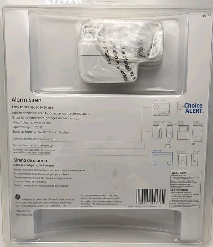 GE Wireless Alarm Siren for Security System 45136 | Choice Alert NEW gallery