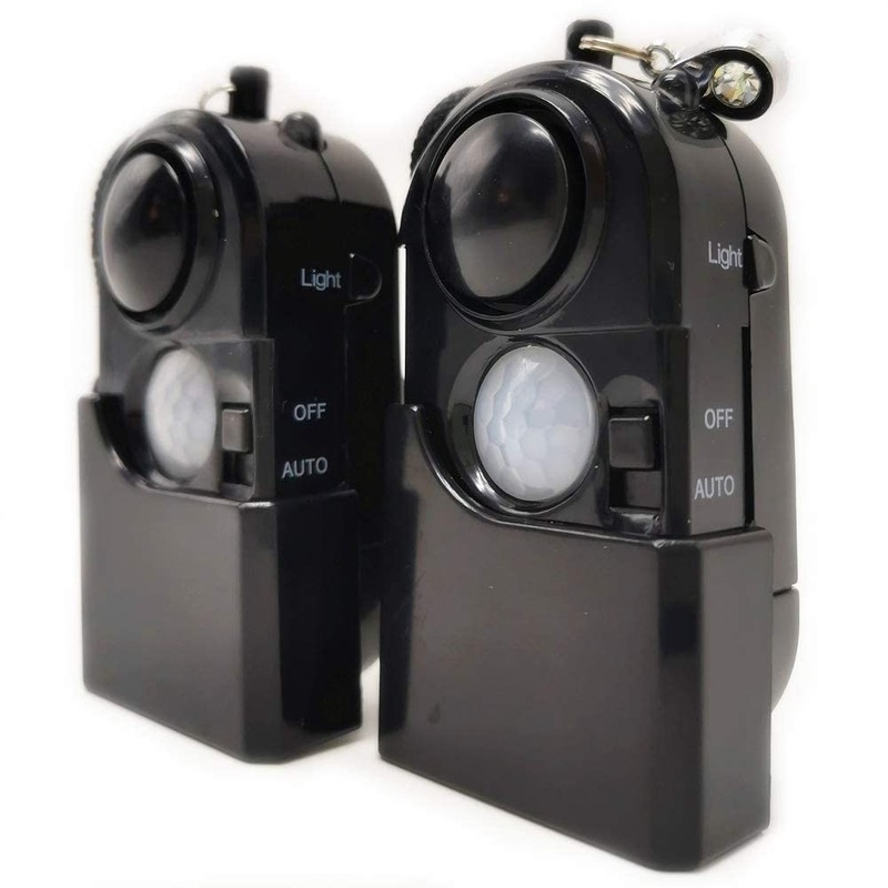 2 Packs Portable Mini Motion Detector Alarm-120DB Ear-Piercing Siren-SOS LED ...