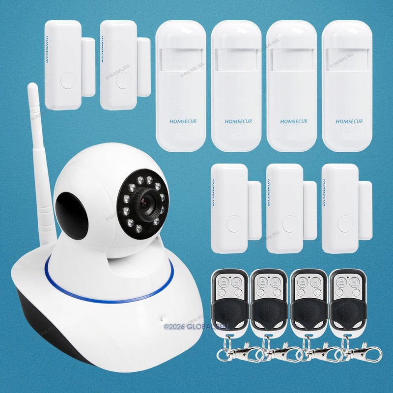 WIFI HD IP Camera Pan & Tilt Control+Motion/Door Sensor For Burglar Alarm
