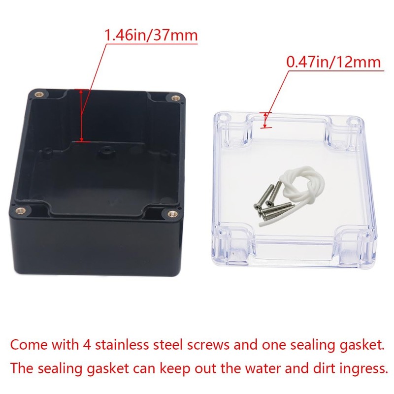 Otdorpatio Project Box IP65 Waterproof Junction 4.53"x3.54"x2.17", Clear gallery