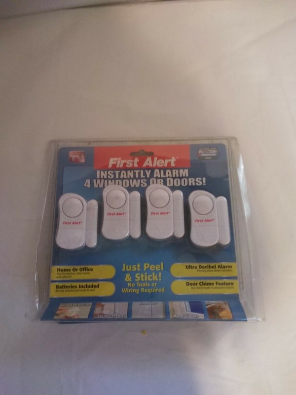 First Alert Instant Alarm For 4 Windows or Doors Peel and Stick As Seen on TV