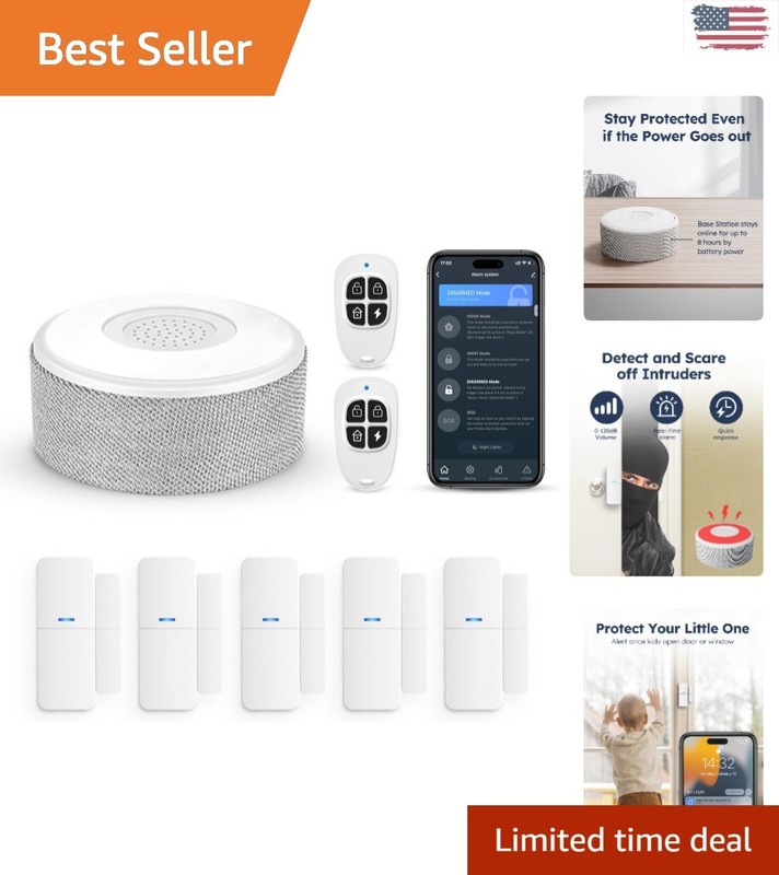 Wireless 8-Pack Smart Home Security Alarm System – Works with Alexa & Smartphone