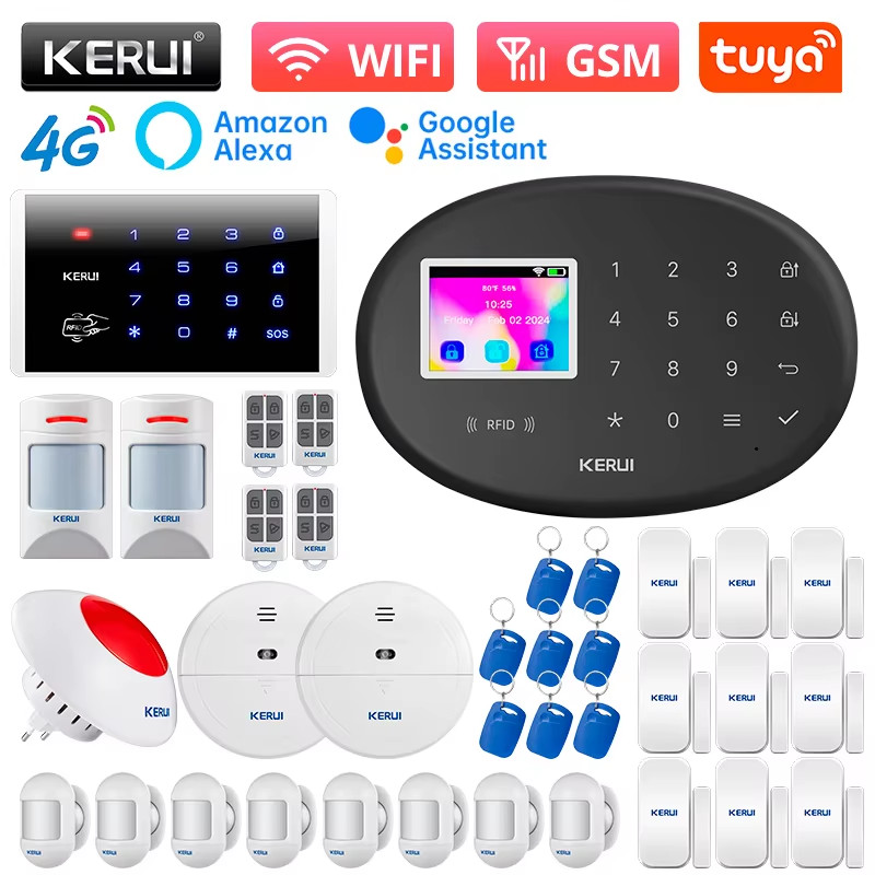 Smart Home WIFI + 4G 2G GSM Alarm System Working with Tuya Smart / Smart Life AP gallery